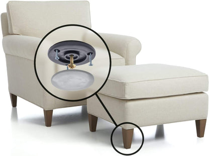 GorillaGlides CB503 2 Inch Furniture Sliders/Screw On Glide Floor Protectors (Set of 4 Glides) Large Furniture Feet Glides for Carpet and Hard Surface Sliding, Round