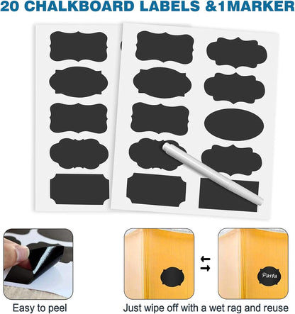 VERONES Large Tall Airtight Food Storage Containers, 10 PACK Plastic Airtight Kitchen & Pantry Organization, Ideal for Flour & Sugar Plastic Canisters with Labels