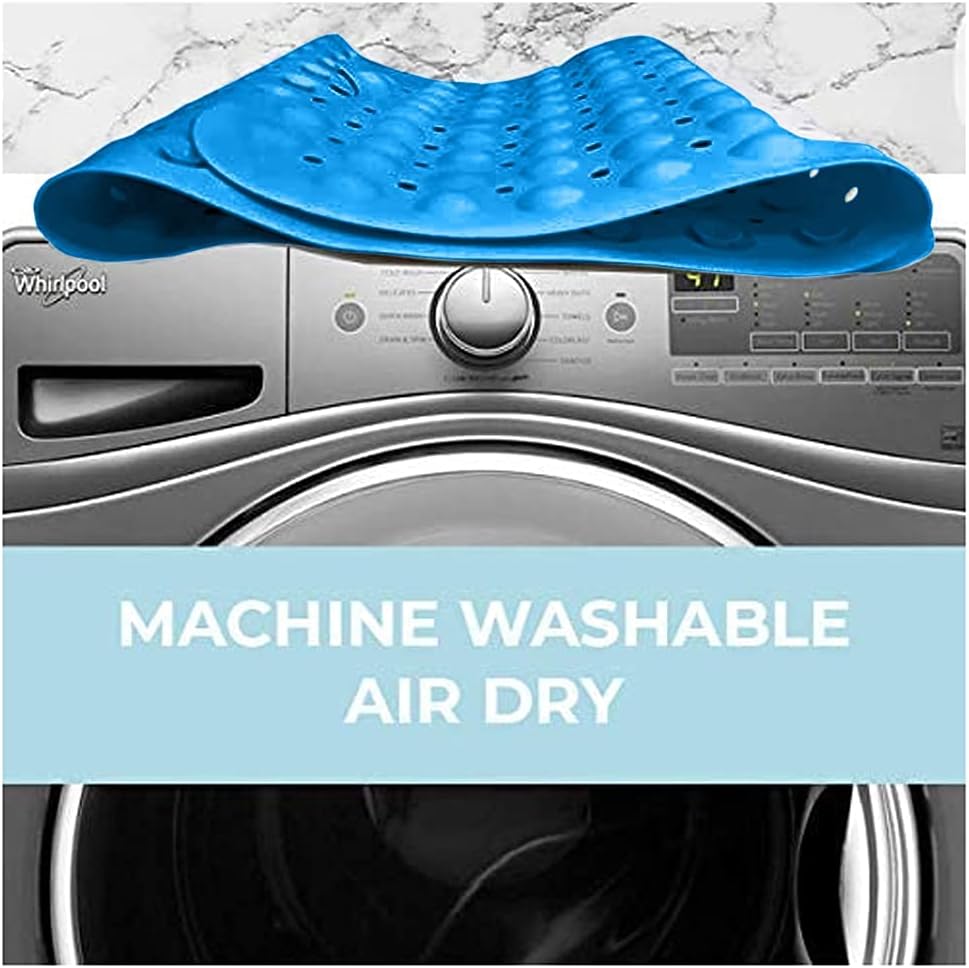 ENKOSI Bath Mat - Large Non Slip Bathtub & Shower Mat - Extra Long 40 x 16 Inch Bathroom Mats for Tub Nonslip Anti Slip Bathmats (40x16 Sky Blue 1-Pack)