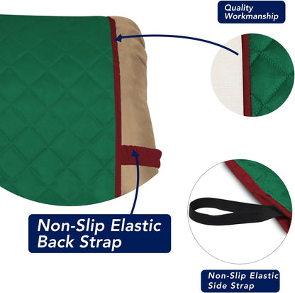 PureFit Reversible Quilted Sofa Cover, Water Resistant Slipcover Furniture Protector, Washable Couch Cover with Non Slip and Elastic Straps for Kids, Dogs, Pets (Small Recliner, Green/Red)