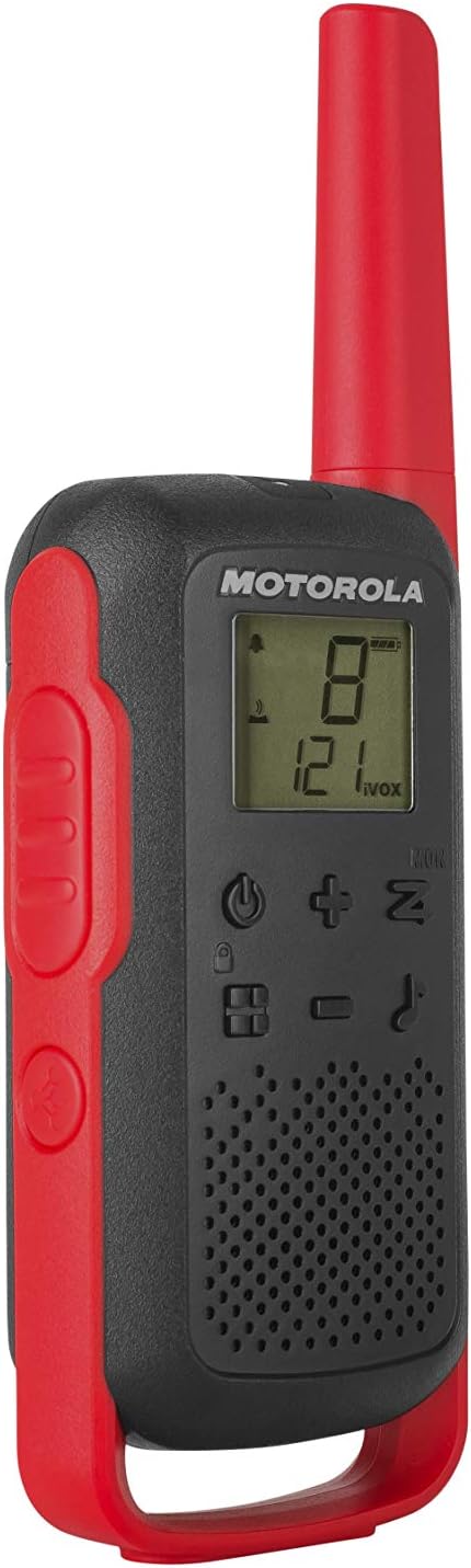 Motorola Solutions, Portable FRS, T210, Talkabout, Two-Way Radios, Rechargeable, 22 Channel, 20 Mile, Black W/Red, 2 Pack