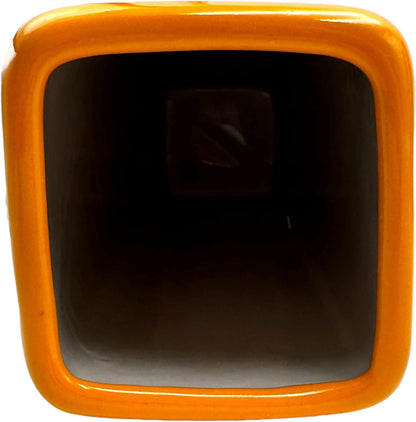 Talavera Planter Pot Square Vase Folk Art Mexican Pottery Handmade Hand Painted Home Decor Indoor Multicolor Outdoor 9.25" (Yellow Multi)