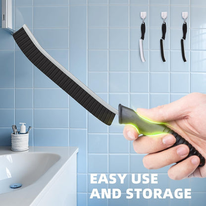 Hard Bristle Crevice Cleaning Brush-Thin Gap Scrub Brush, Small Cleaning Brush, Grout Brush, Kitchen Brush, Cleaning Tools for Toilet, Bathroom, Sink, Home, Household, Window (3, Mint)