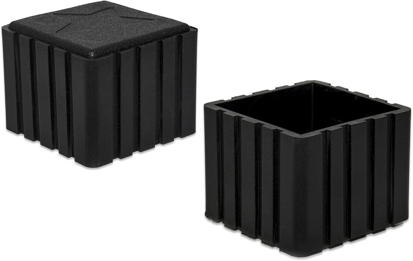 Flyshop Anti-Skid Non-Marking Synthetic Rubber Patio Chair Table Leg Caps Square Furniture Covers 20pcs, Black, 40 mm x 40 mm, 1-9/16" x 1-9/16"