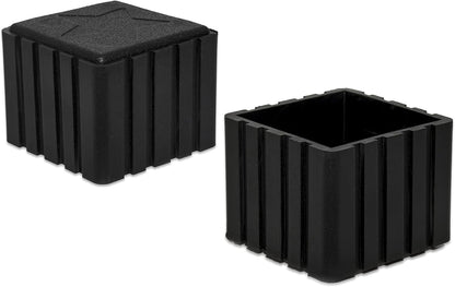 Flyshop Anti-Skid Non-Marking Synthetic Rubber Patio Chair Table Leg Caps Square Furniture Covers 20pcs, Black, 40 mm x 40 mm, 1-9/16" x 1-9/16"