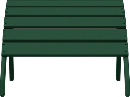 WestinTrends Dylan Outdoor Patio HDPE Adirondack Ottoman Footrest, Dark Green