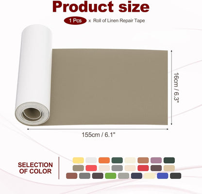 PATIKIL Leather Patches Tape for Furniture, 6.3 x 61 Inch Self Adhesive Vinyl Leather Repair Kit Cover Sheet for Couch, Sofa, Car Seats, Office Chair, Gray Khaki