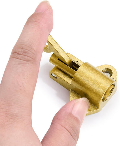 4 Packs Self-Closing Latches，Gold Spring Door Lock，Resilient Bolt Latch Aluminum Alloy Safety Automatic Spring Barrel Slide Door Lock with Screws,Used for Gate,Window and Cabinet etc