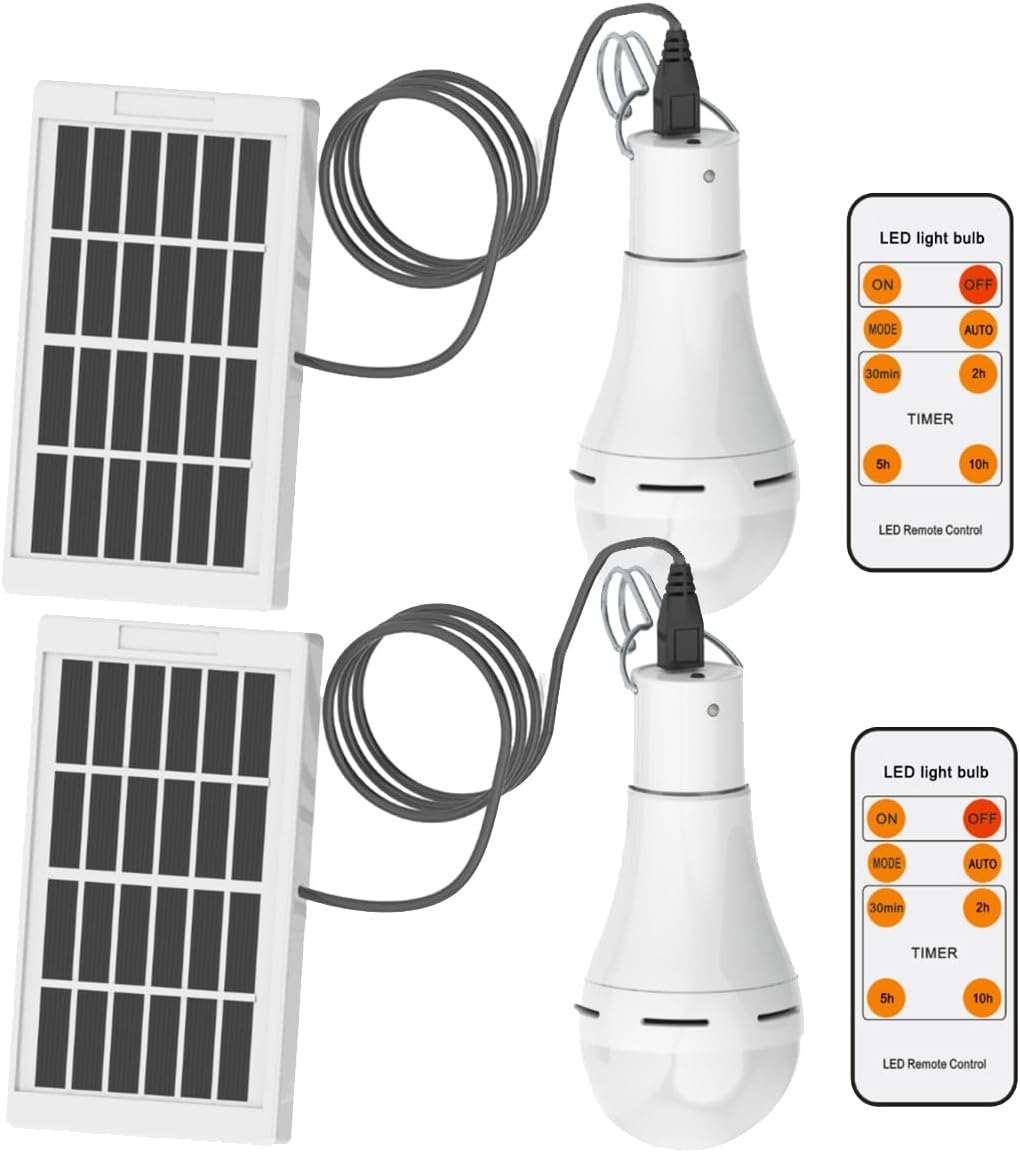 Solar Light Bulb Portable 350LM Solar Powered Camping Light Led Lantern Outdoor for Lamp Light Hiking Fishing Tent Indoor Shed Chicken Coop Hurricane Emergency with USB Chargeable