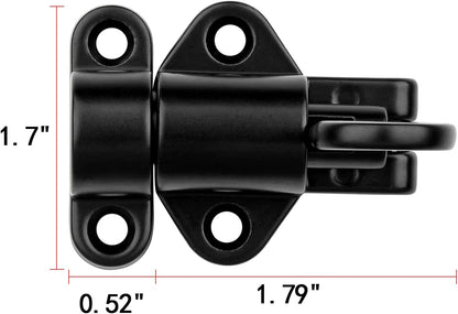 4 Packs Self-Closing Latches，Black Spring Door Lock，Resilient Bolt Latch Aluminum Alloy Safety Automatic Spring Barrel Slide Door Lock with Screws,Used for Gate,Window and Cabinet etc