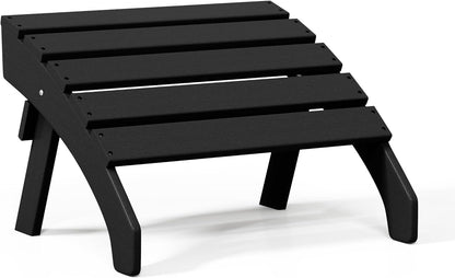 WestinTrends Dylan Outdoor Patio HDPE Adirondack Ottoman Footrest, Black