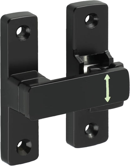 90/180 Degree Flip Latch Gate Latch, Heavy Duty Black Safety Door Lock Enhanced Security Flip Latch Lock Hardware for Interior Door Front Door Barn Garden Fence Window Bathroom Cabinet