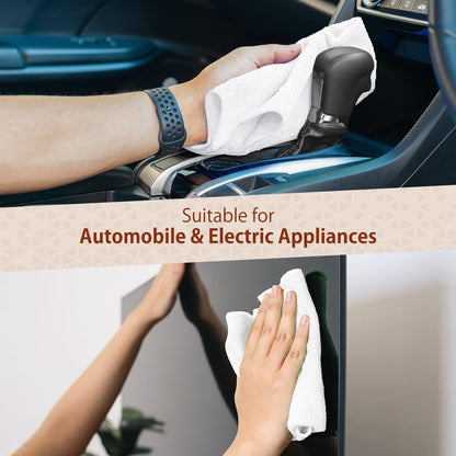 H4N Microfiber Cleaning Cloth Roll, 85 Pack Micro Fiber Wash Cloths for Car, Tear Away Towels, Ultra Absorbent Dish Rags, Non-Abrasive, Reusable and Washable Household Supplies, 11.81" x 11.81", White