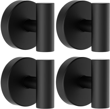 Suction Cup Hooks, Shower Hooks for Inside Shower – Removable Towel Hooks for Bathroom Window Glass Mirror Tile, Bath Robe Looafh Hook for Hanging – Waterproof & Rustproof, Black (4 Pack)