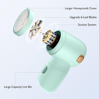 Rechargeable Fabric Shaver,Electric Lint Remover with Digital Display,3-Speeds Sweater Shaver for Clothes and Furniture (Green)