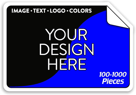 5-1000 Custom Vinyl Stickers - Upload Your own Image, Text, Design, Logo - Personalized Logo Labels for Handmade, Packaging, Bottle, Jars, Candle, Brand Stickers (White, 3x2)