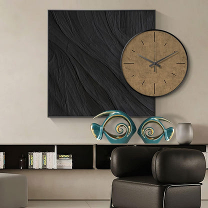 Green Gold Ceramic Fish Figurines - Coastal Home Decor, Modern Ocean Centerpieces for Living Room, Dining Area, Bathroom, Office, Coffee Table, Beach House, Nautical, Seaside, Entrance, Shelf Display