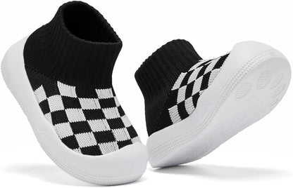Eashi Baby Boy Girl Non-Skid Indoor Infant Walking Shoes Breathable Warm Elastic Sock Shoes with Memory Sole Protect Toes Outdoor Sneakers