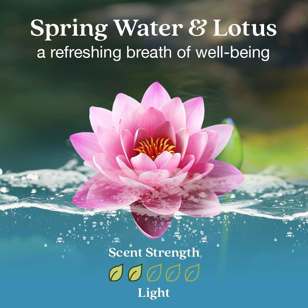 Enviroscent Non-Toxic Air Freshener for Home | Liquid Free Diffuser | Home Fragrance Lasts Over 30 Days | Kit includes 1 Mango Wood Stand & 1 Scent Stix Refill (Spring Water & Lotus)