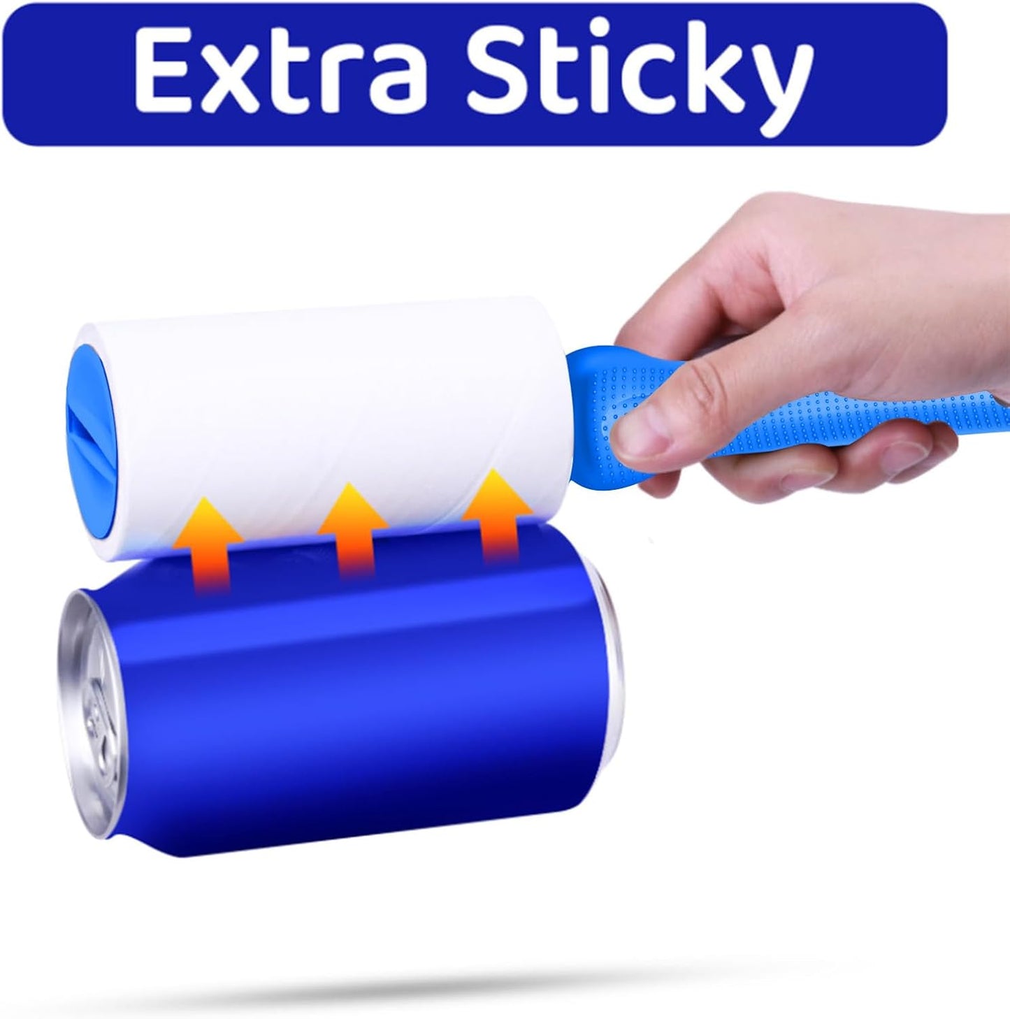 Sticky Lint Roller for Pet Hair: Lint Remover for Dog Cat Hair Mega Value Set 540 Sheets 2 Handles+6 Rollers Fur Removal for Clothes Couch Furniture