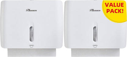 Commercial Paper Towel Dispenser Wall Mount with Key Pack of 2 Plastic 10⅞” Length X 8¼” Height X 3¾” Depth for Restroom