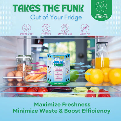 All-in-1 Refrigerator Deodorizer & Produce Saver by Polar Fresh – Fridge Odor Eliminator, Ethylene Gas Absorber, Fridge Moisture Absorber & Efficiency Booster; Surpasses Baking Soda & Charcoal
