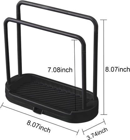 Kitchen Sink Rack Tray Organizer Stand for Sponge, Dish Cloth, Rag, Brush, Scrubber Storage and Organization (Black)