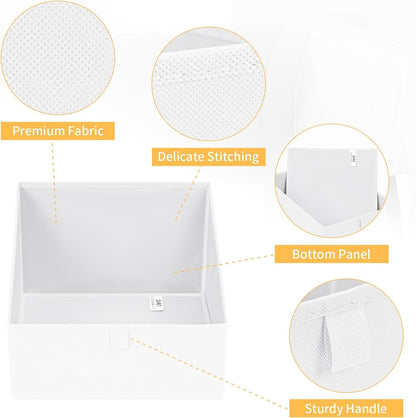 DIMJ Closet Storage Bins 8 Pack - Fabric Trapezoid Closet Organizer Bin, Foldable Storage Baskets for Shelves, Shelf Organizer, Clothing Storage Box for Toys, Books, Towel, Clothes