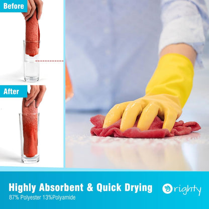 Orighty Cleaning Cloths Bulk, 150 Pack Shop Rags Reusable, Multi-Purpose Shop Towels for Cars, Microfiber Cleaning Rags for Automotive, Mechanic, Kitchen, Lint Free Towels 11.5’’ x 11.5’’, Red