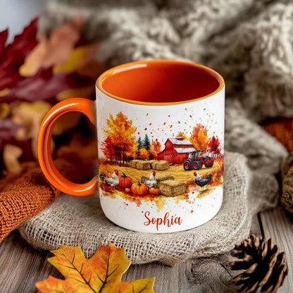 Personalized Fall Farm Coffee Mugs - Farm Lover Mugs Gift for Women Men - Fall Autumn Decor Gifts For Home Farmhouse Thanksgiving - Happy Fall Y'all Mug - 11oz Printed Ceramic Mug