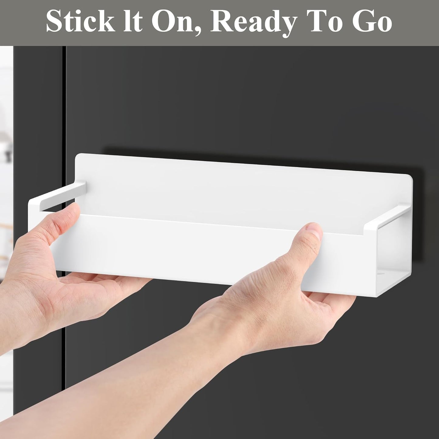 6 Pack Magnetic Spice Rack Organizer for Refrigerator and Oven, White Fridge Organizers and Storage for Kitchen