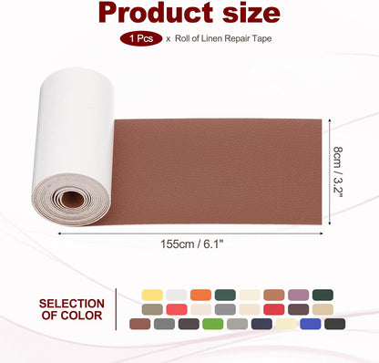 PATIKIL Leather Patches Tape for Furniture, 3.2 x 61 Inch Self Adhesive Vinyl Leather Repair Kit Cover Sheet for Couch, Sofa, Car Seats, Office Chair, Caramel Brown