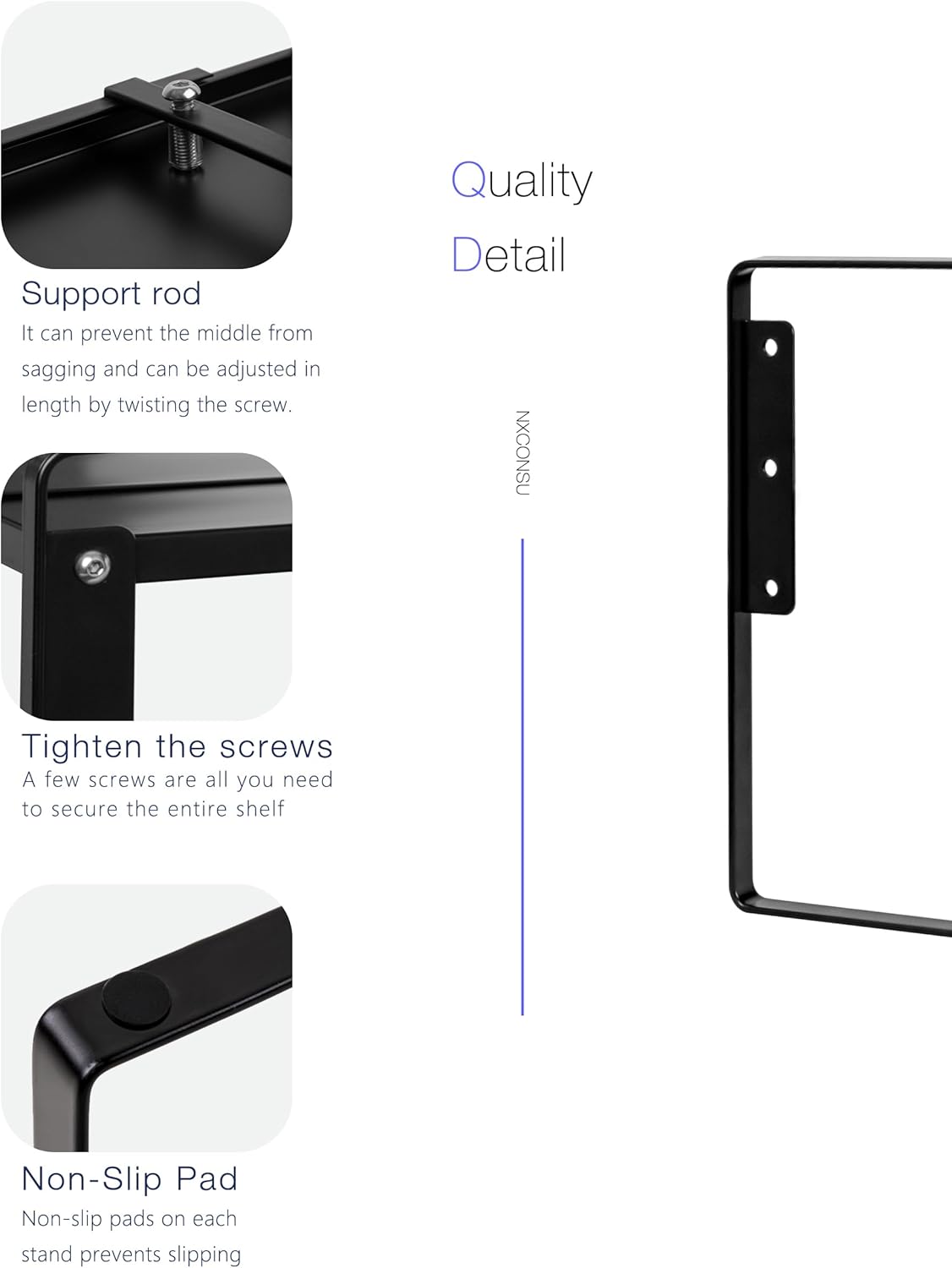 Nxconsu Cabinet Shelf Expandable Height Adjustable Organizer Riser for Kitchen Cabinet Pantry Cupboard Under Sink Countertop Organization Storage Space Saver Stackable Heavy Duty Metal Black XL