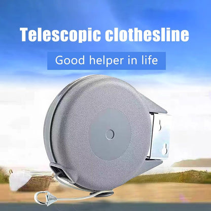 Retractable Clothesline Used to Outdoor，39 feet(12 Meters) PVC Line Retracting，Including 12 pcs ClothesPins，Wall Mounted Retractable Laundry Line for Drying Clothes