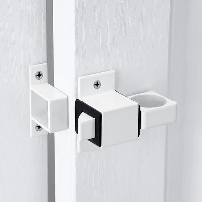 2 Packs Spring Door Lock, White Self-Closing Gate Latch with Aluminum Alloy, Security Latch for Windows, Cabinets & Gates