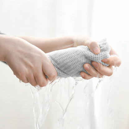 Artoid Mode 100% Cotton Light Grey Waffle Weave Kitchen Dish Cloths, 13x28 Inch Ultra Soft Absorbent Quick Drying Kitchen Dish Towels Set of 4