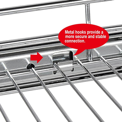 OCG 2 Tier Pull Out Cabinet Organizer (14" W x 21" D), Pull Out Drawers for Kitchen Cabinets, Pull Out Shelves for Base Cabinet Organization in Kitchen Bathroom Pantry, Chrome Finish