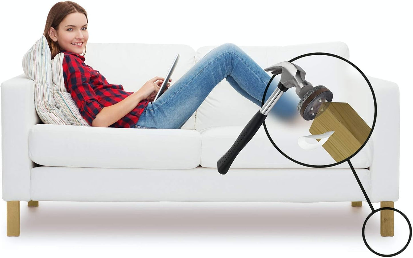 GorillaFelt CB270 Furniture Feet Floor Protectors/Felt Glides (Set of 4) Tap On Felt Furniture Pads Guaranteed to Stay On, 1-1/2 Inch Round Sliders