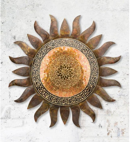 Regal Art & Gift Gold Large Metal Sun Wall Decor - 36 Inch | Indoor Outdoor Rust-Resistant Sunburst Sculpture | Eye-Catching Metal Sun Wall Art Accent for Patio, Garden, Living Room