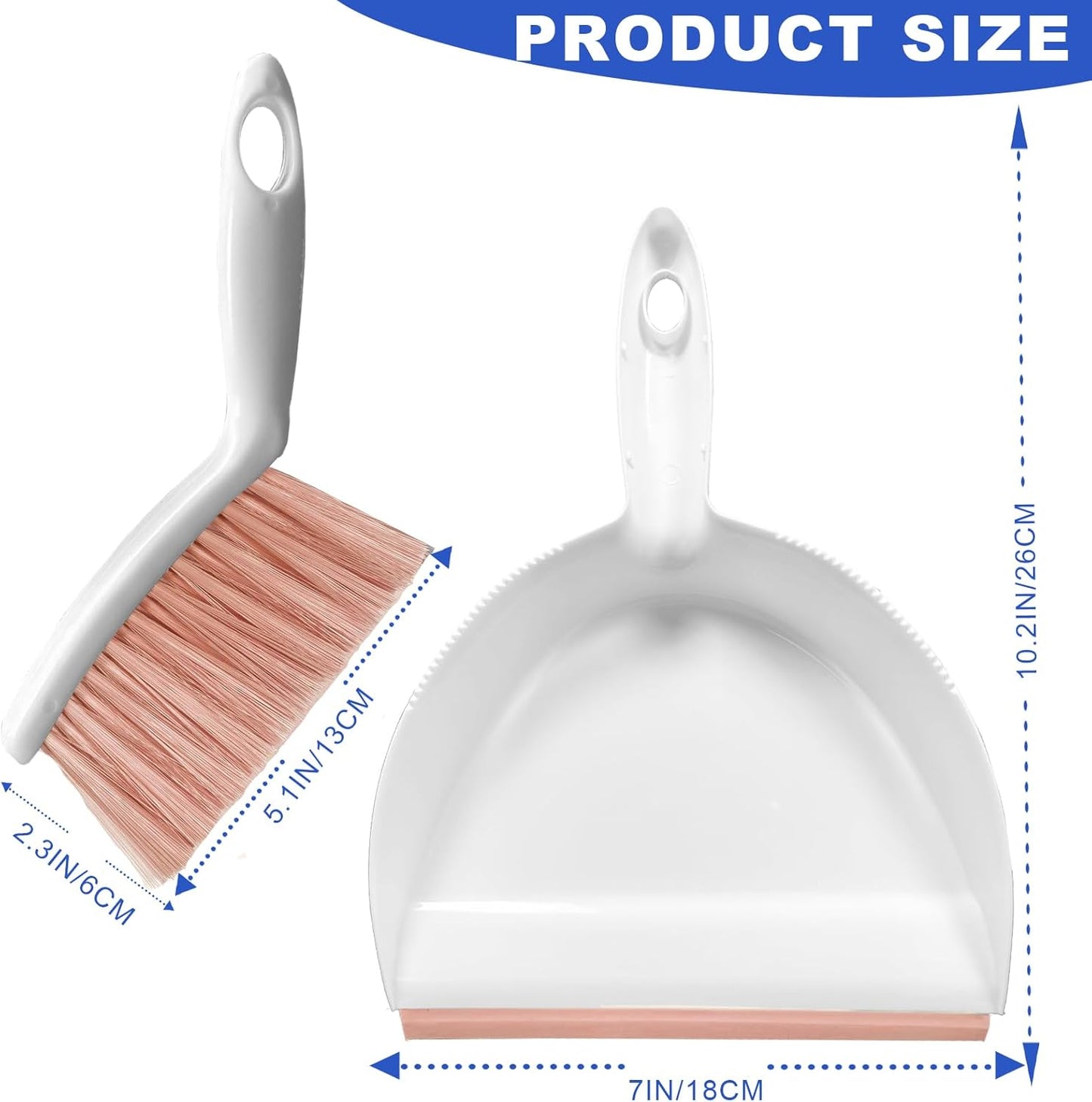 Mini Broom and Dustpan Set Small Dust pan & Brush Set Portable Cleaning Tools for Home Office RV Camping Learning (Pink)