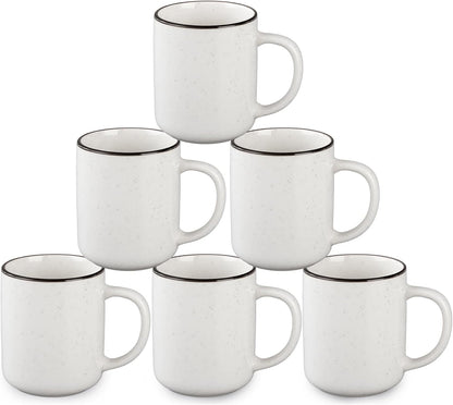 Ceramic Coffee Mug 12 oz Porcelain Coffee Mugs Set of 6 - Ceramic Coffee Cups with Handle and Speckled Patterns for Latte, Tea, Cocoa, Milk, Cappuccino, Microwave & Dishwasher Safe