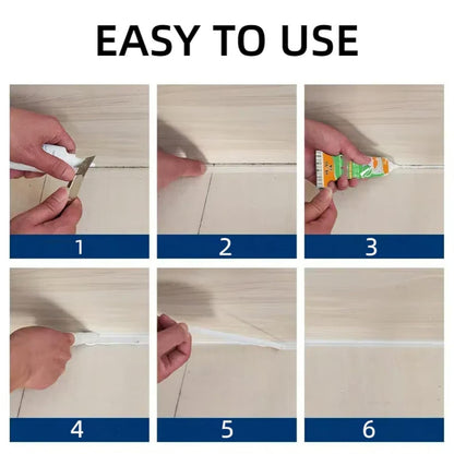 Waterproof White Grout Repair Kit, Grout Pen for Shower Tile, Grout Filler Repair, Squeeze Tube White Caulk, Waterproof & Moisture-Resistant, for Kitchen Bathroom (2)