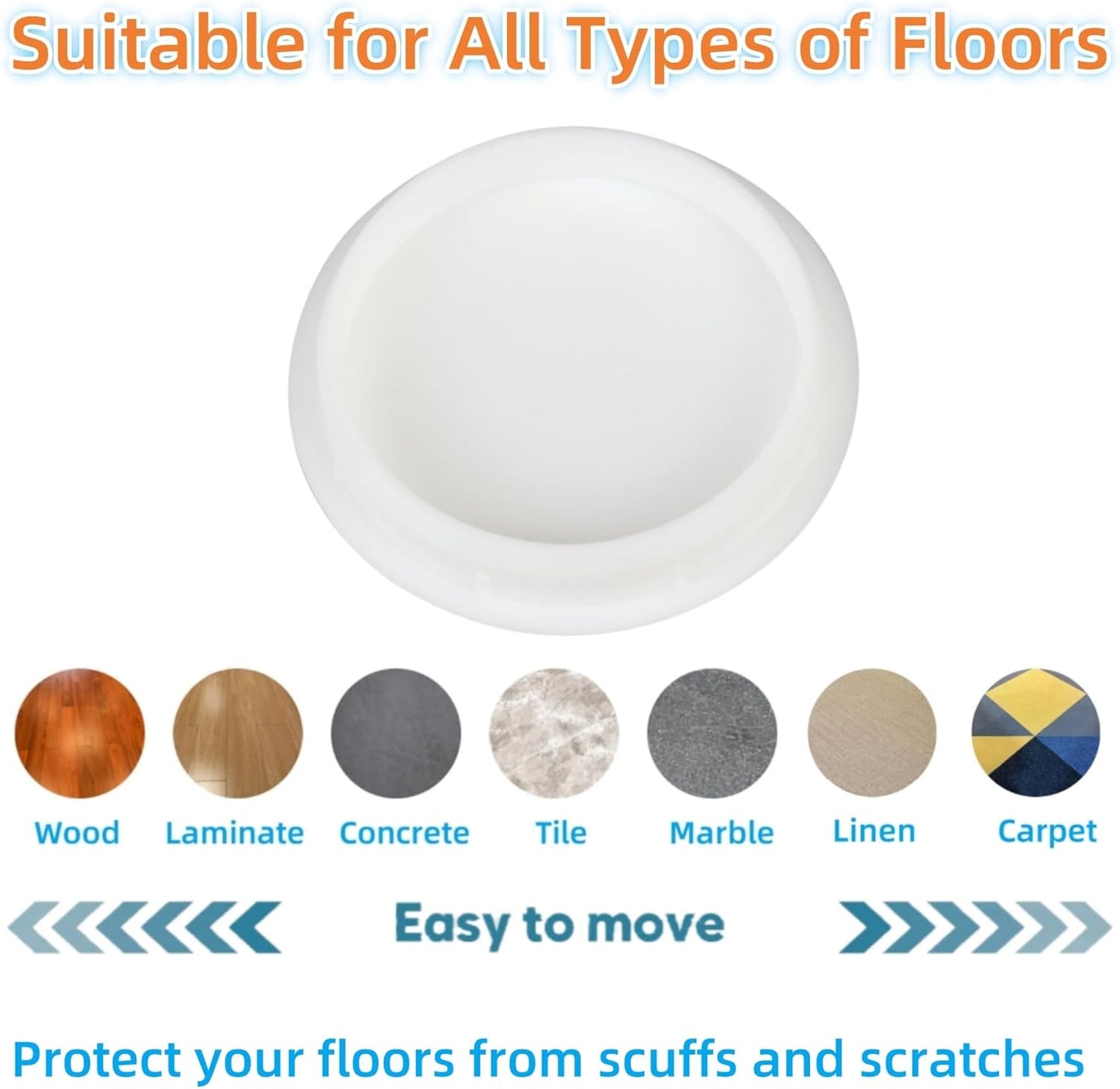 Wrought Iron Patio Furniture Feet Caps - Furnigear 1.33" Round Plastic Outdoor Chair Leg Caps, Floor Protectors for Metal Chairs & Tables, Patio Furniture Replacement Rubber Feet (24 Pack, White)