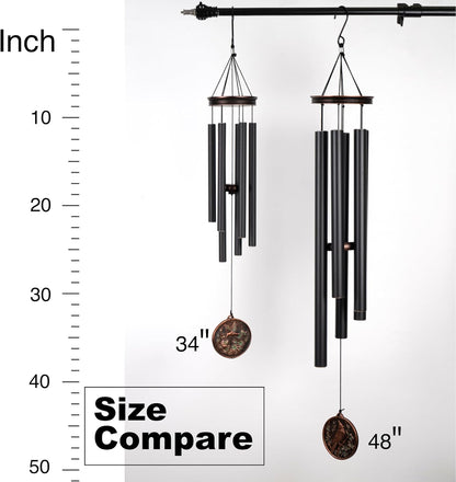 Vanquer Large Wind Chimes for Outside Deep Tone - 34'' Wind Chimes Outdoor Clearance, Tree of Life, Memorial, Sympathy Gift, Patio, Home Décor, Vintage Black (34" Tree of Life)