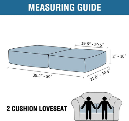 H.VERSAILTEX Velvet Stretch Couch Cushion Cover Plush Cushion Slipcover for Loveseat Cushion Furniture Protector Seat Cushion Sofa Cover (2 Piece Medium Sofa Cushion Covers, Oatmeal)