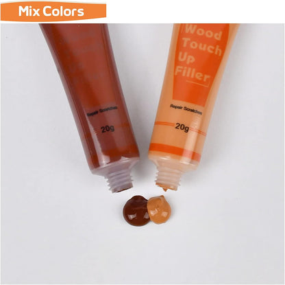 REALINN Wood Furniture Repair Kit 8 Dark Colors- Wood Fillers and Touch Up Markers, Repair Scratch, Cracks, Discoloration for Wooden Door, Floor, Table, Cabinet