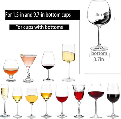 Wine Glass Rack - Under Cabinet Stemware Wine Glass Holder Glasses Storage Hanger Metal Hanging Organizer for Bar Kitchen 3 Rows Black