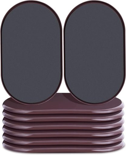 Reusable Large Furniture Sliders for Carpet, Furniture Movers Sliders, Carpet Movers Oval Heavy Duty Sofa Bed Table Desk Movers for Carpet –Quickly and Easily Move Any Item, Brown (8 Pack)