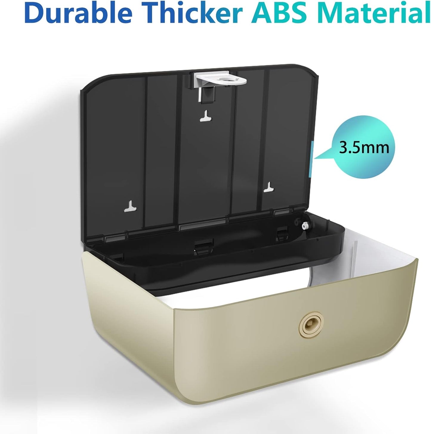 C-Fold Paper Towel Dispenser for Bathroom: Compact 200 Sheets Large Capacity for Multifold Hand Towel, No-Hole Installation Adhesive Paper Towel Holder Wall Mount - Gold