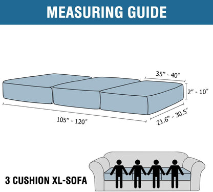 H.VERSAILTEX Velvet Stretch Couch Cushion Cover Plush Cushion Slipcover for Chair Loveseat Sofa Cushion Furniture Protector Seat Cushion Sofa Cover (3 Piece XL Sofa Cushion Covers, Deep Teal)